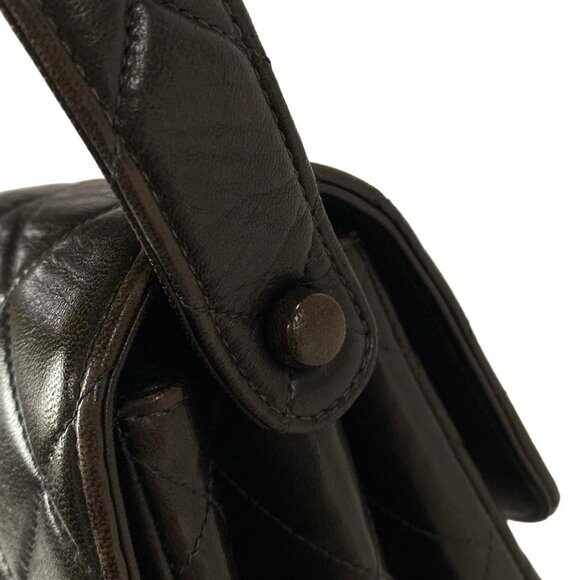 Auth CHANEL Double Face, Matelass - Black Lambskin Shoulder Bag Gold hardware - Picture 10 of 16